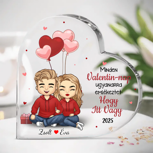 AKRIL CSODÁK ™ - SZEMÉLYRE SZABOTT SZÍV FORMÁJÚ AKRIL AJÁNDÉK