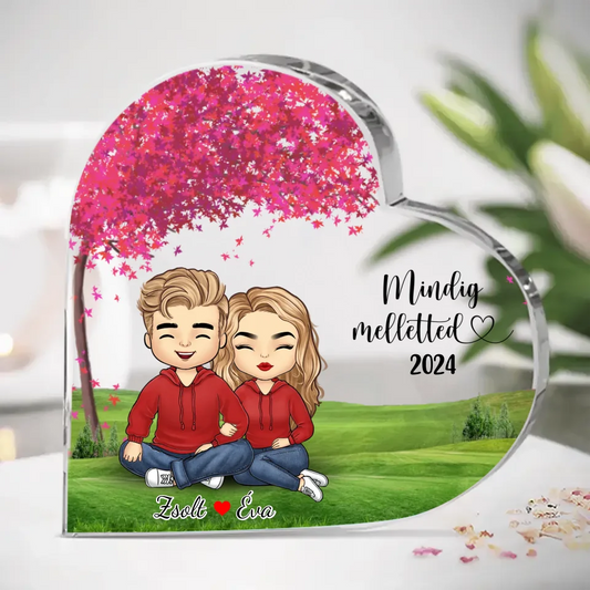 AKRIL CSODÁK ™ - PÁROS EGYEDI SZEMÉLYRE SZABOTT SZÍV ALAKÚ AKRIL AJÁNDÉK