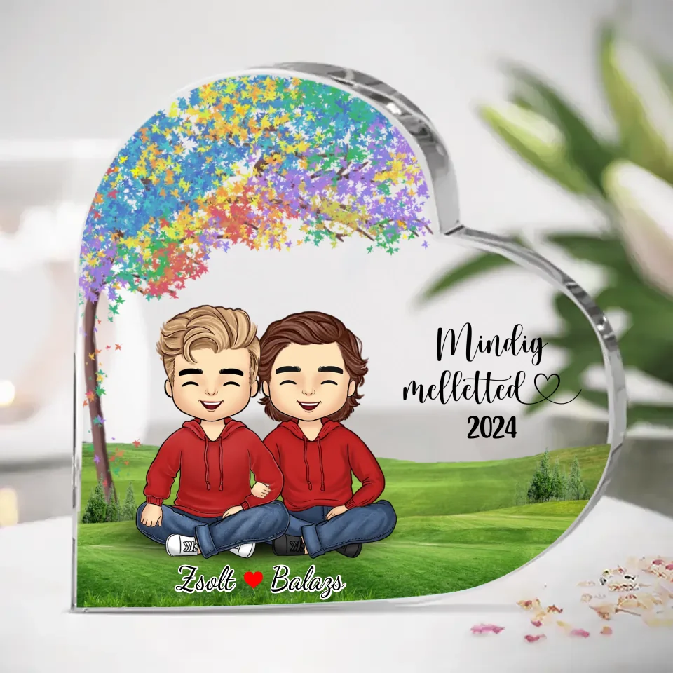 AKRIL CSODÁK ™ - BARÁTOS/BARÁTNŐS EGYEDI SZEMÉLYRE SZABOTT SZÍV ALAKÚ AKRIL AJÁNDÉK